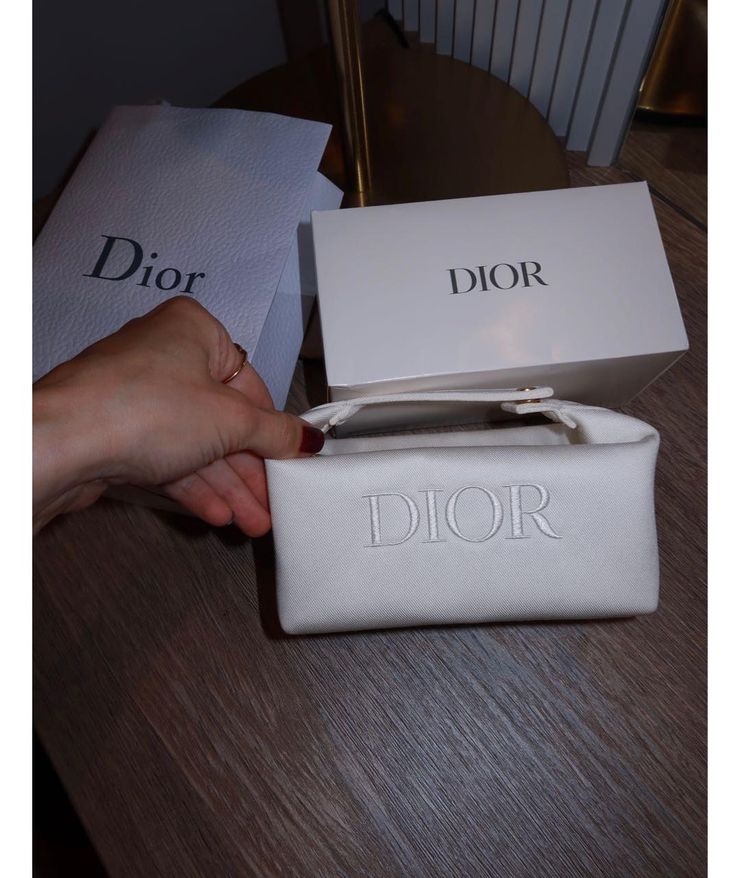 CHRISTIAN DIOR Белая хлопковая косметичка, фото 2