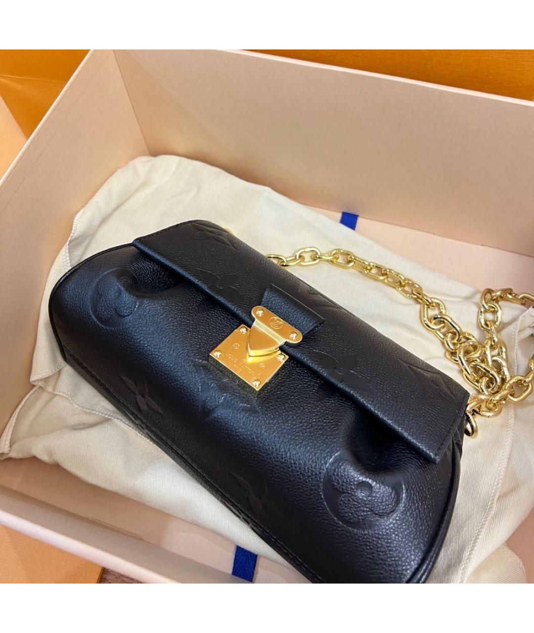 LOUIS VUITTON Черная кожаная сумка через плечо, фото 3