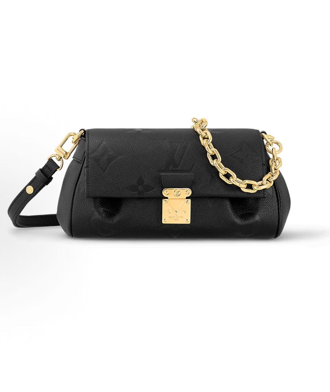 LOUIS VUITTON Черная кожаная сумка через плечо, фото 4