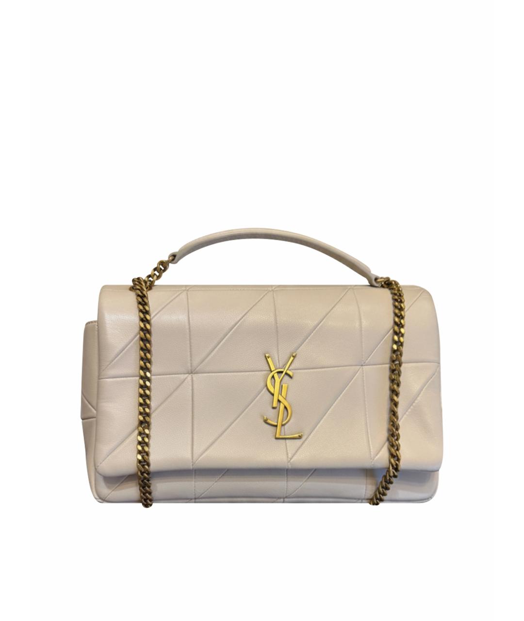 SAINT LAURENT Белая кожаная сумка через плечо, фото 1