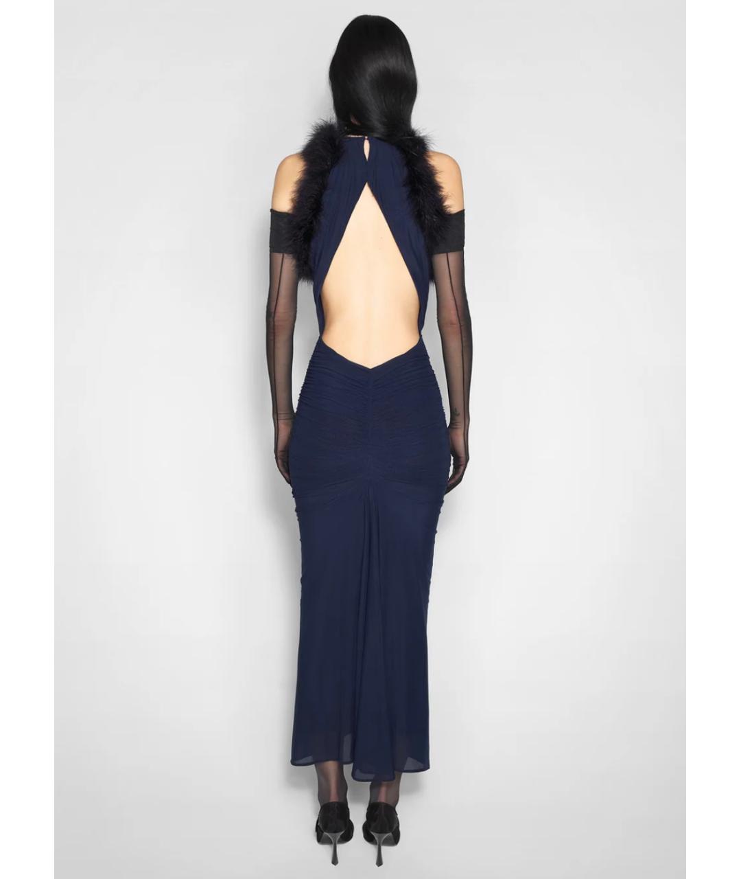 MUGLER Темно-синее коктейльное платье, фото 5