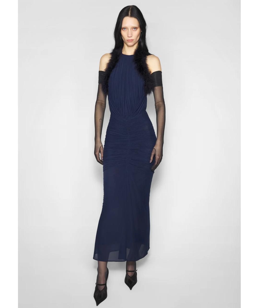 MUGLER Темно-синее коктейльное платье, фото 2
