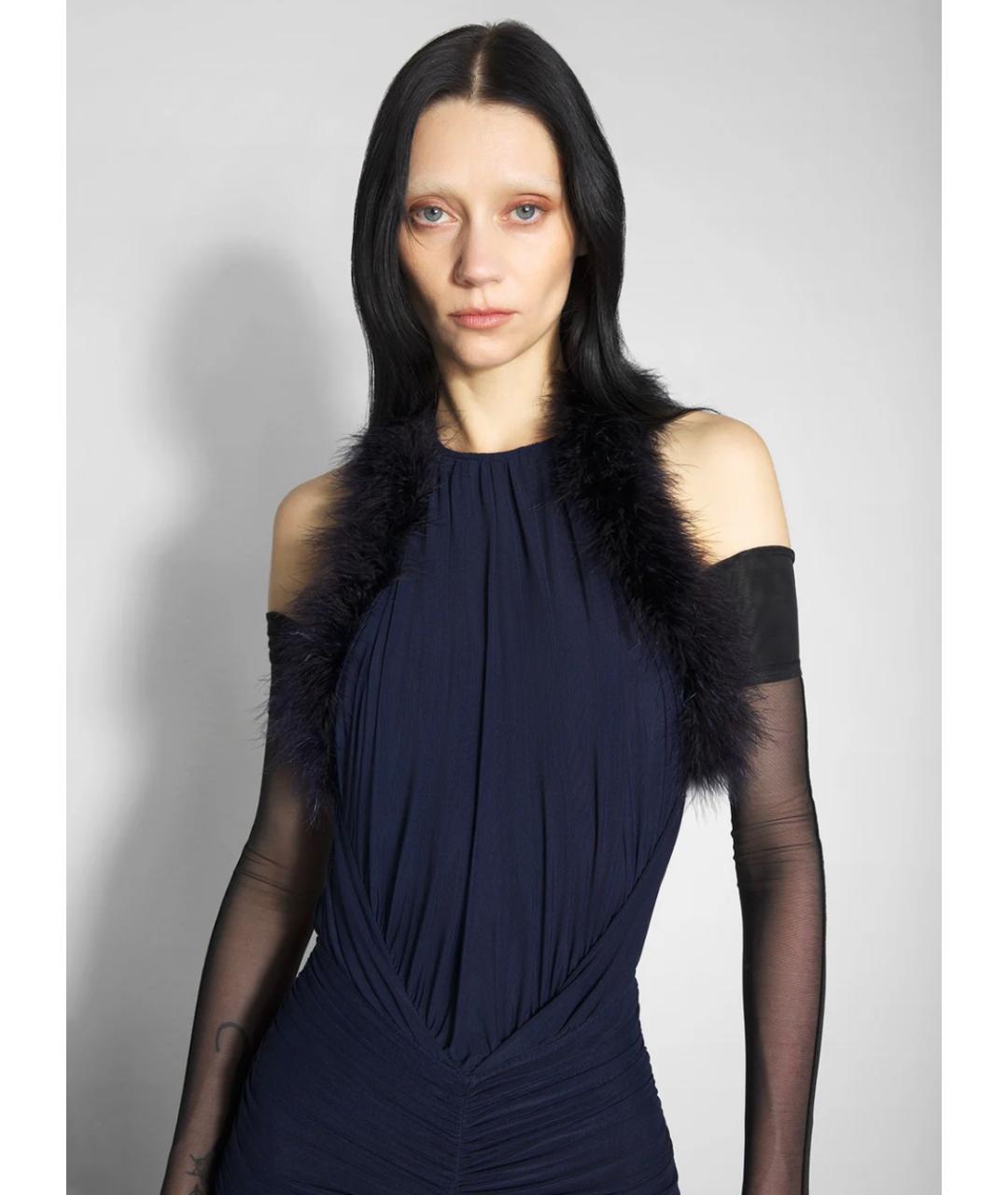 MUGLER Темно-синее коктейльное платье, фото 3