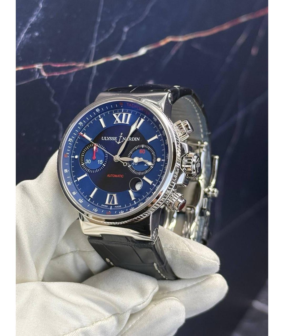 HUBLOT Темно-синие металлические часы, фото 3