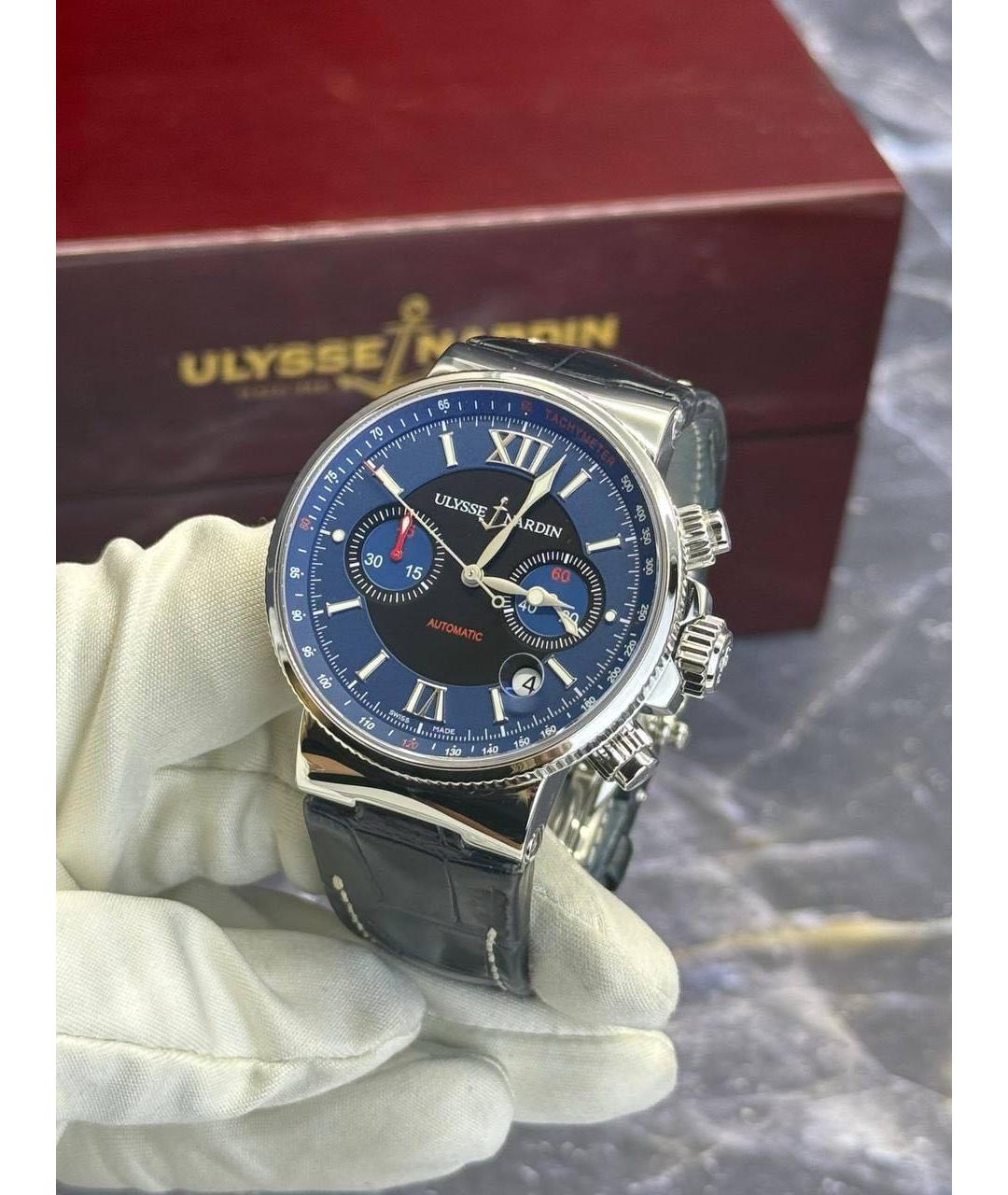 HUBLOT Темно-синие металлические часы, фото 8