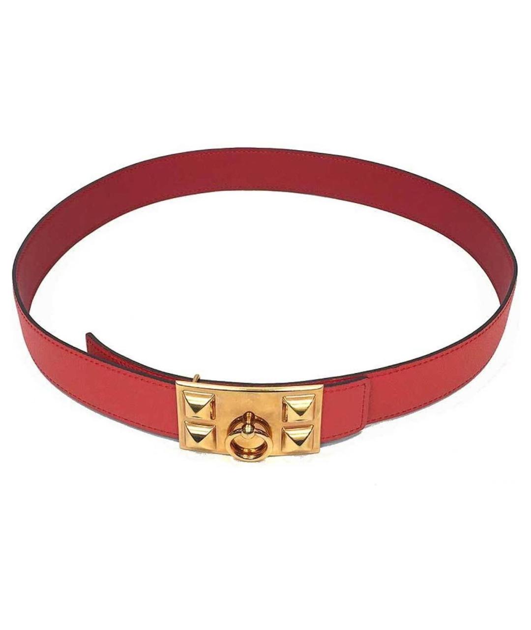 HERMES Красный кожаный ремень, фото 2