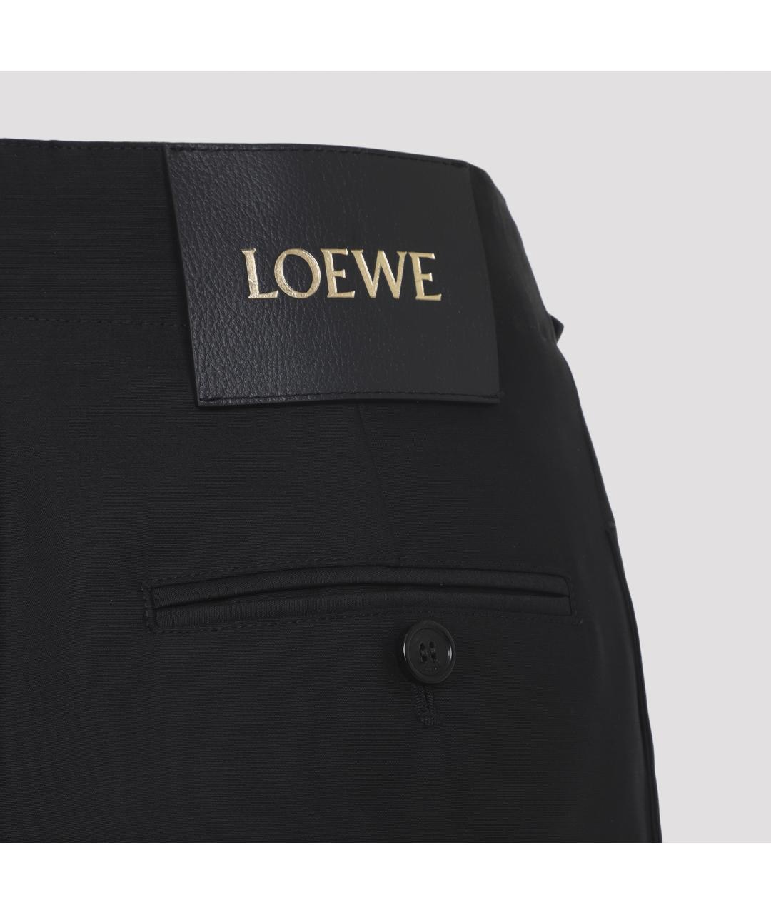LOEWE Черные шерстяные прямые брюки, фото 3