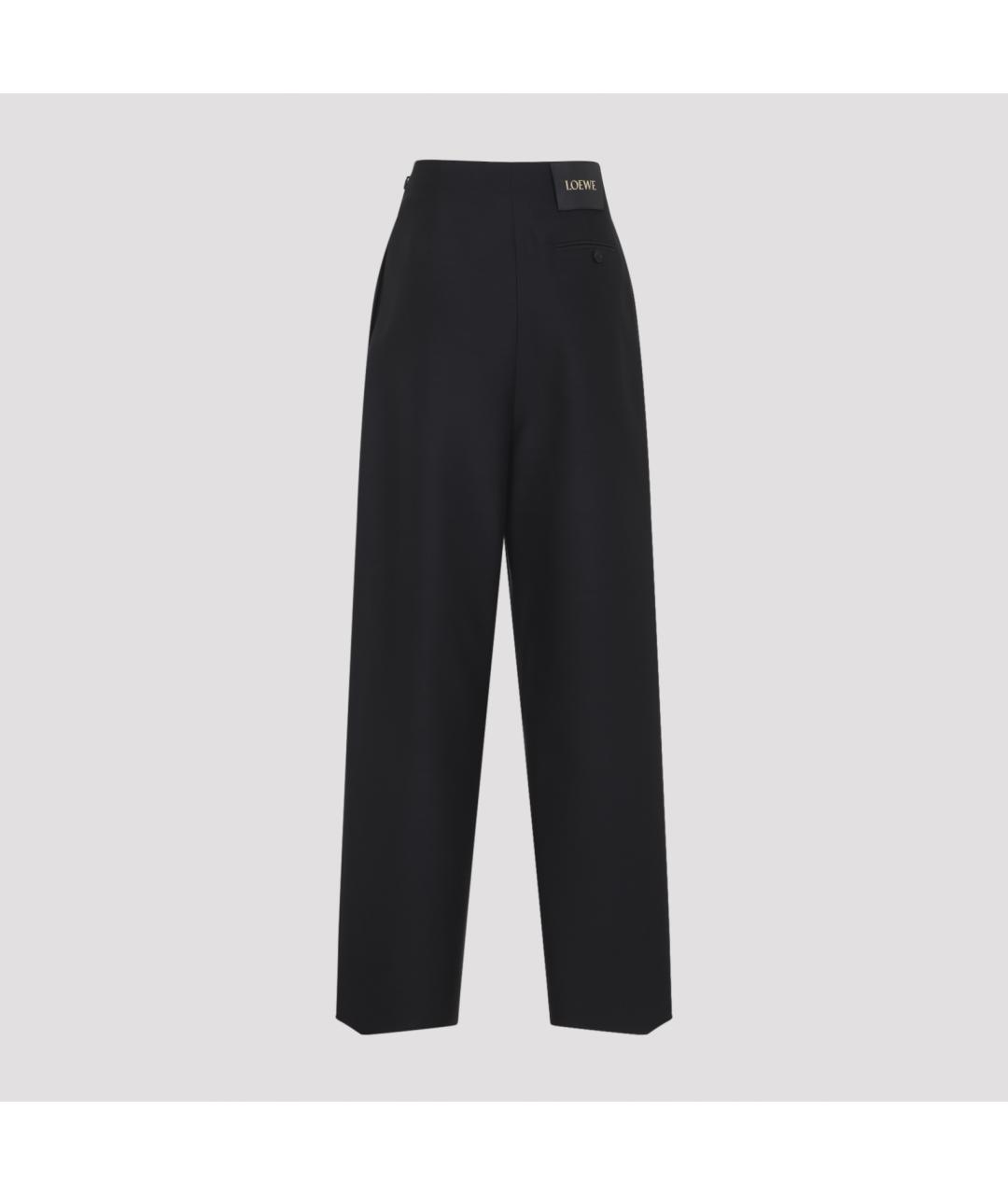LOEWE Черные шерстяные прямые брюки, фото 2