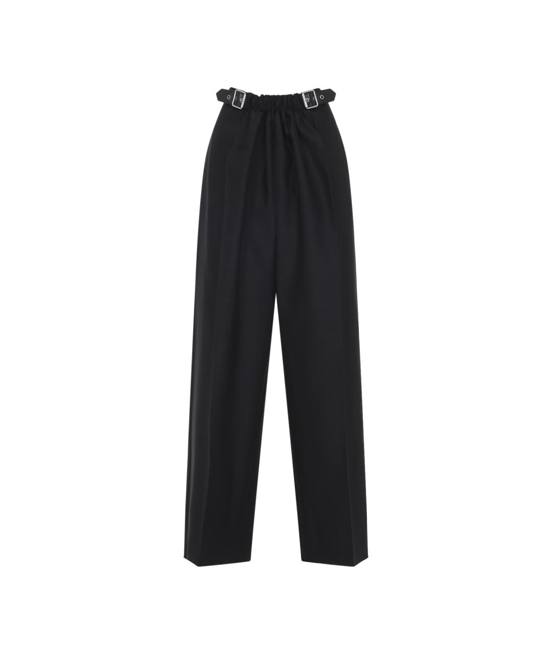 LOEWE Черные шерстяные прямые брюки, фото 1