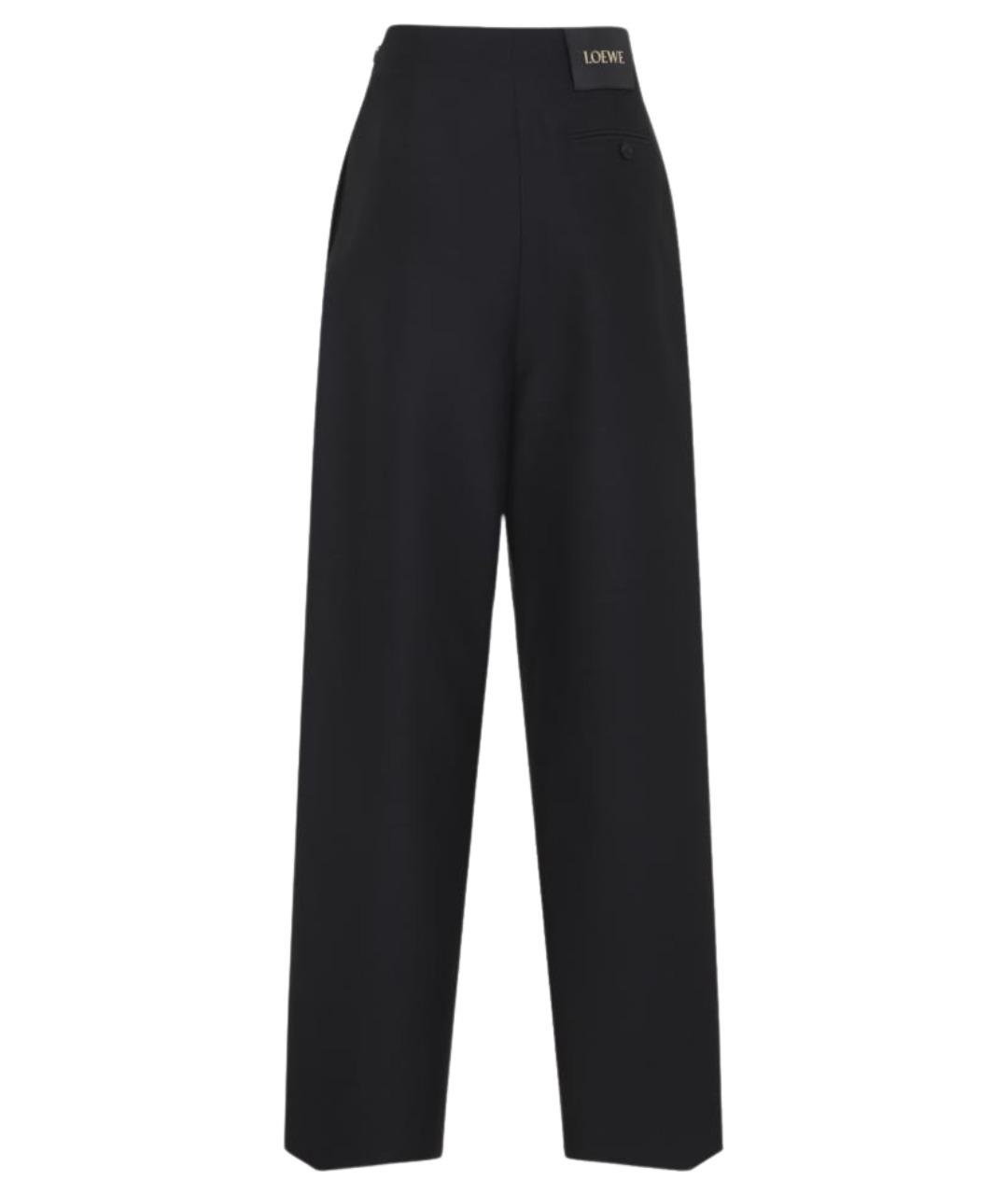 LOEWE Черные шерстяные прямые брюки, фото 2