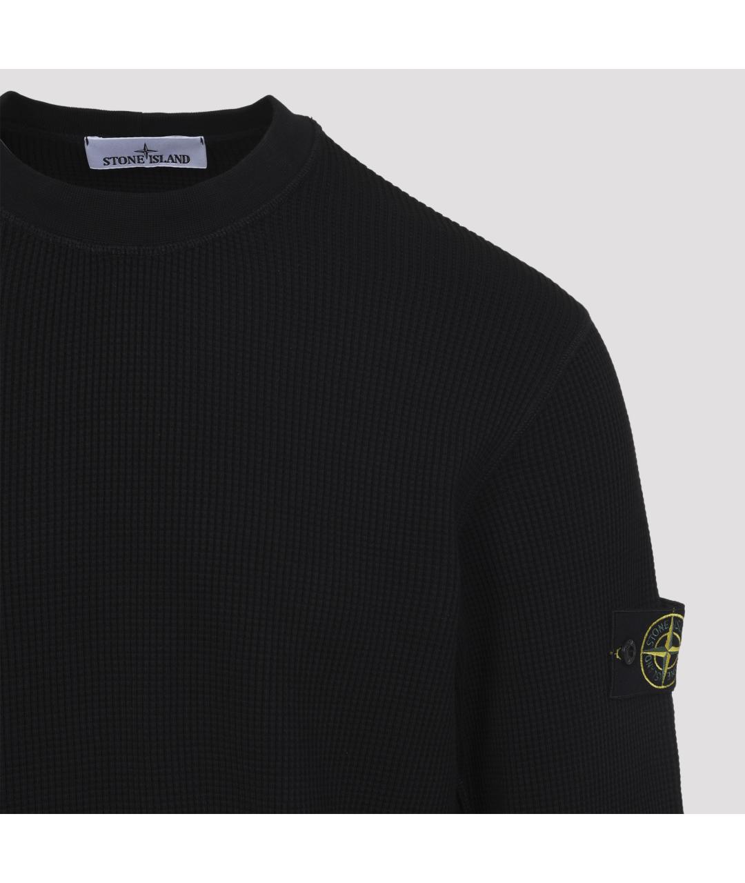 STONE ISLAND Черный хлопковый джемпер / свитер, фото 5