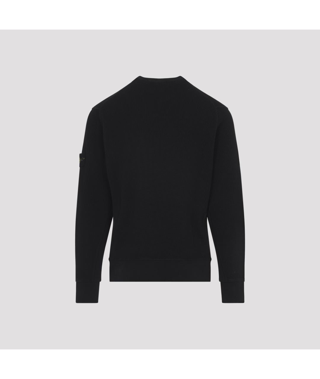 STONE ISLAND Черный хлопковый джемпер / свитер, фото 4