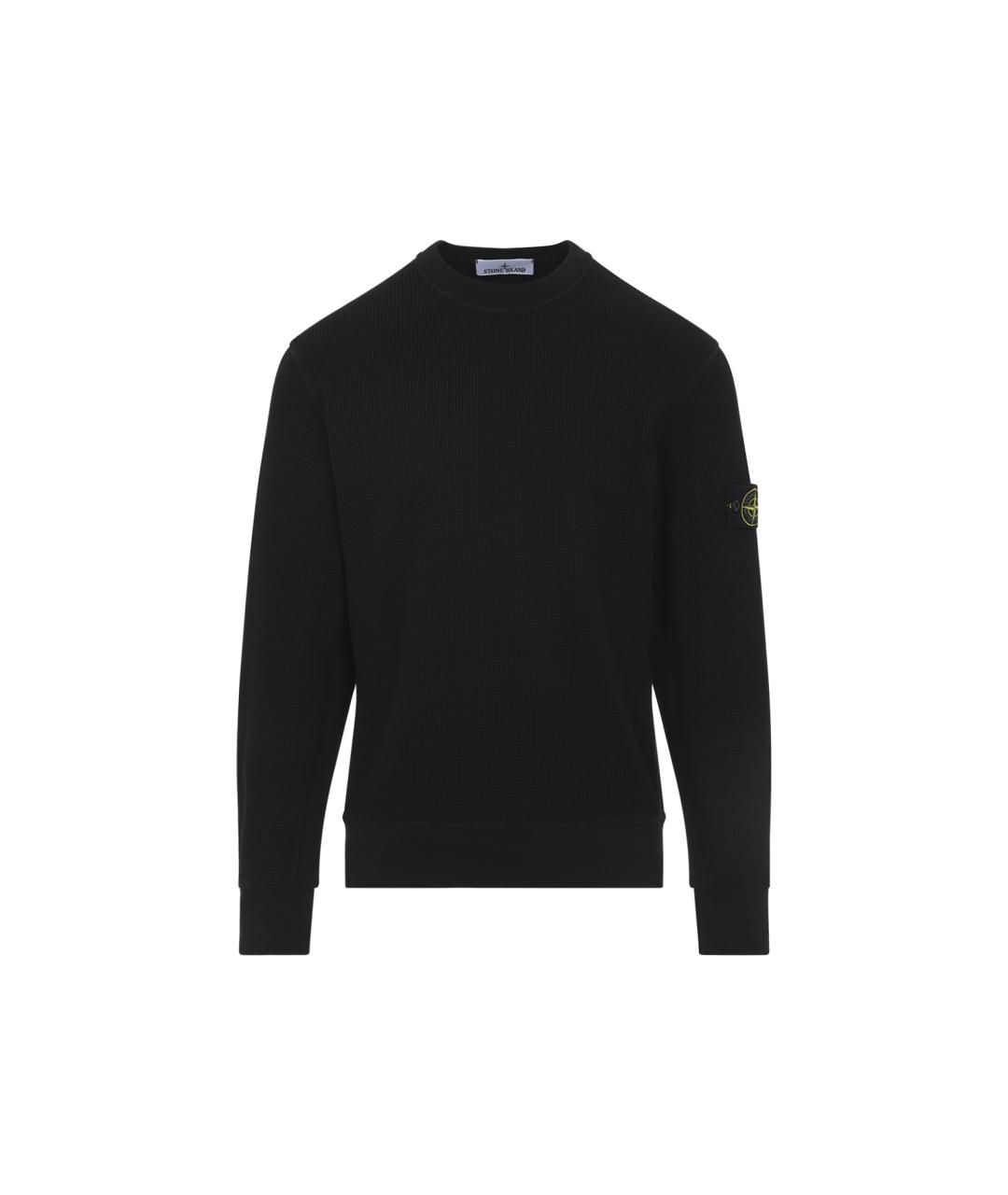 STONE ISLAND Черный хлопковый джемпер / свитер, фото 1