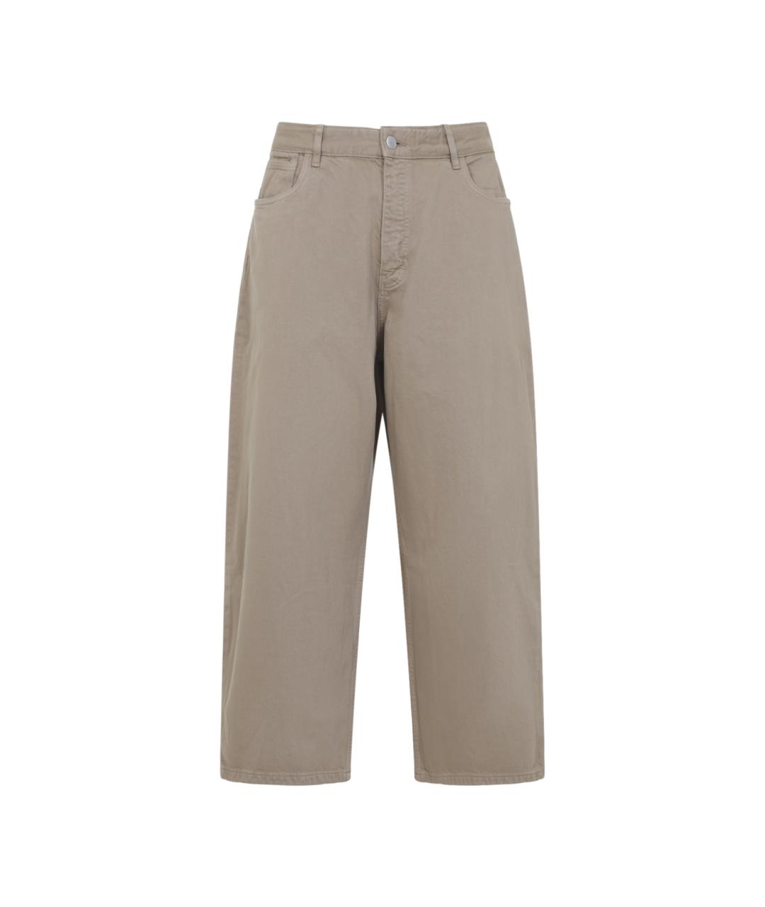 STUDIO NICHOLSON Бежевые хлопковые прямые джинсы, фото 1