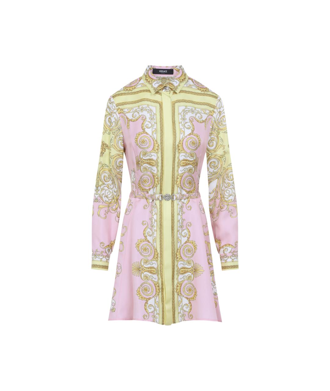 VERSACE Мульти шелковое повседневное платье, фото 1