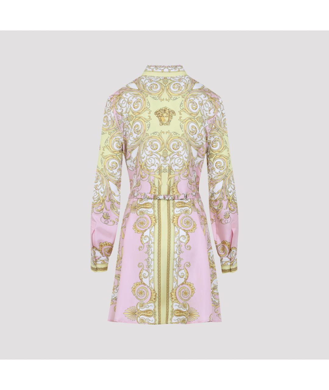 VERSACE Мульти шелковое повседневное платье, фото 4
