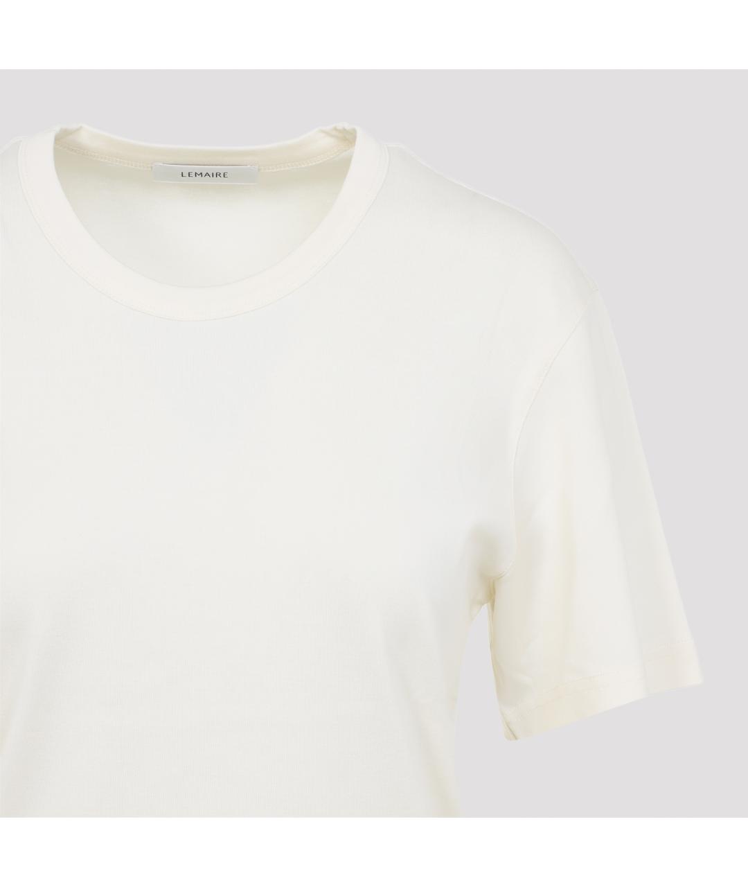 LEMAIRE Бежевая хлопковая футболка, фото 5