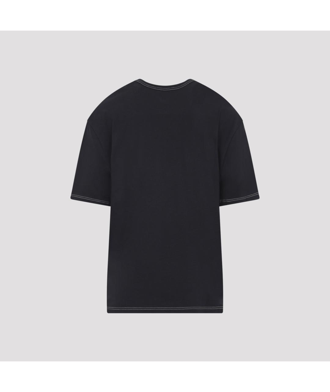 LEMAIRE Черная хлопко-леновая футболка, фото 4
