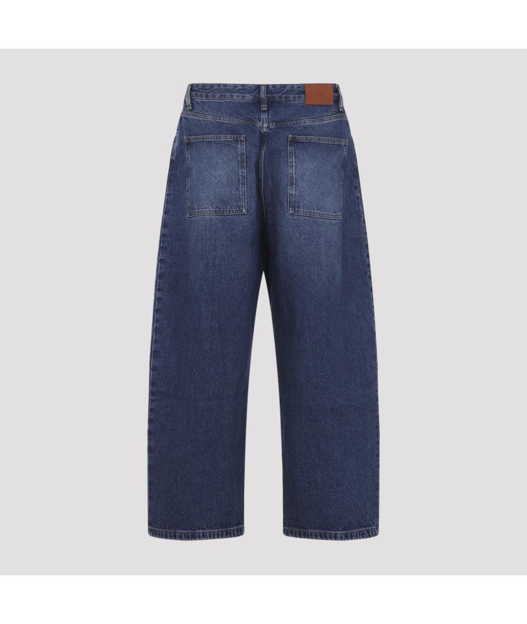 STUDIO NICHOLSON Синие хлопковые прямые джинсы, фото 4