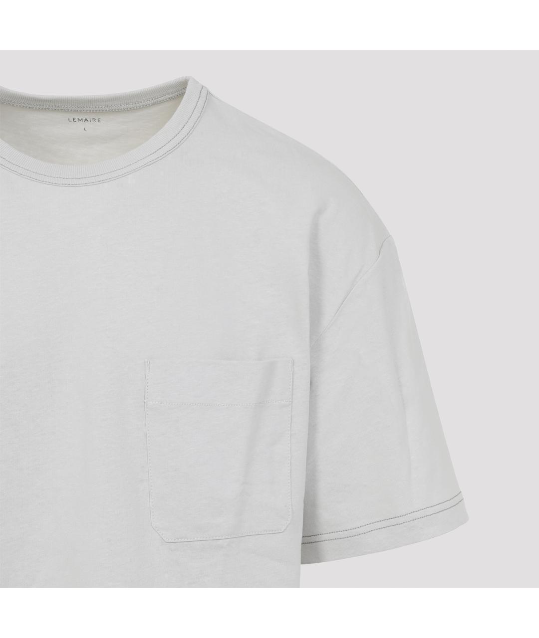 LEMAIRE Серая хлопковая футболка, фото 5