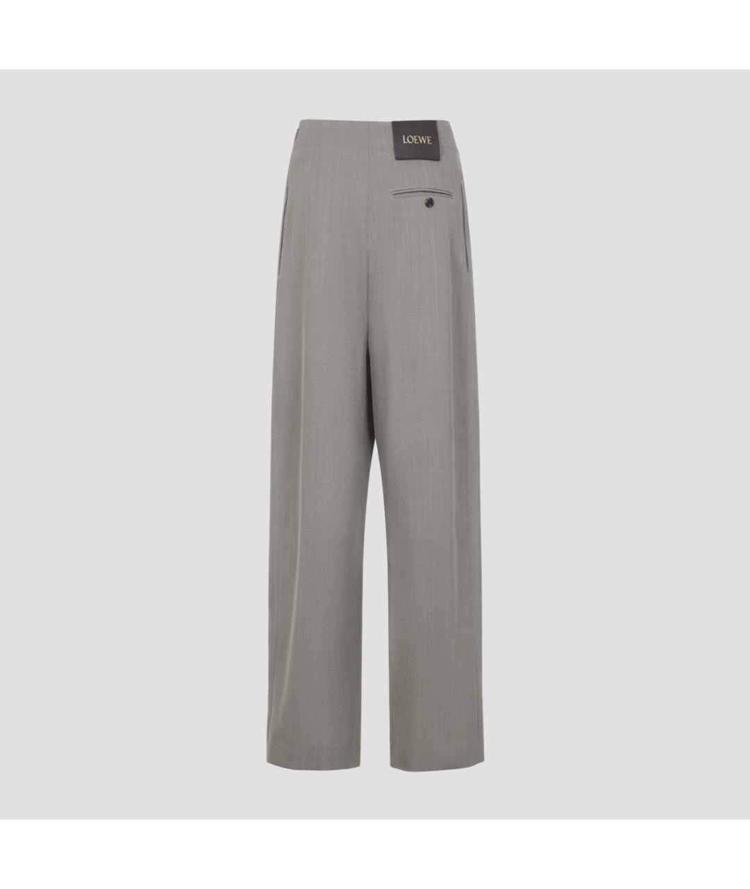 LOEWE Бежевые шерстяные прямые брюки, фото 2