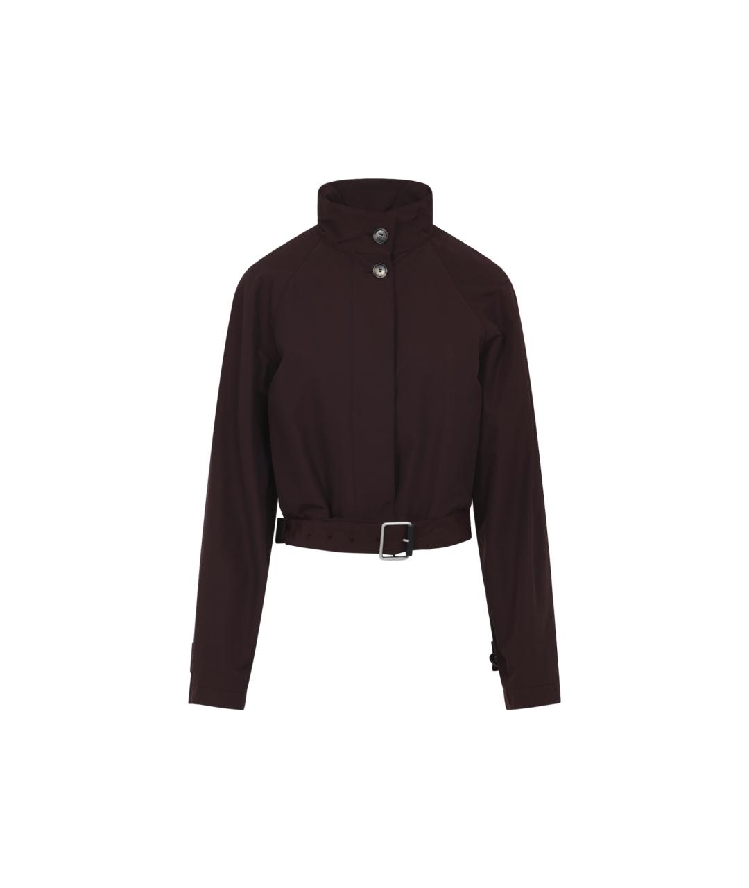 LOEWE Бордовый хлопко-эластановый тренч/плащ, фото 1