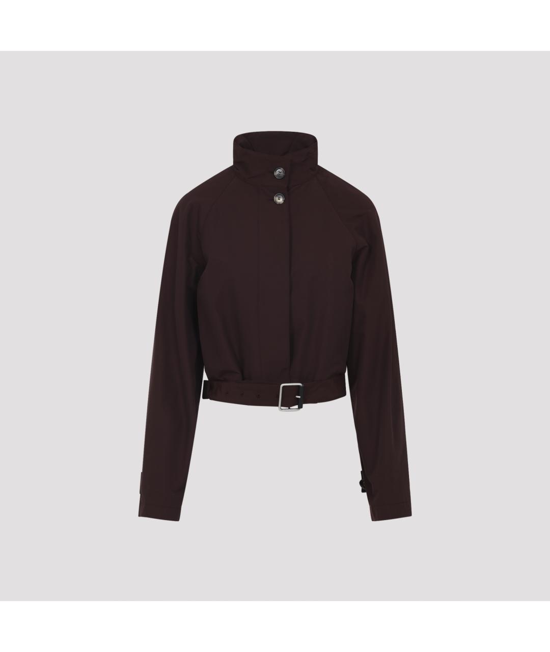 LOEWE Бордовый хлопко-эластановый тренч/плащ, фото 3