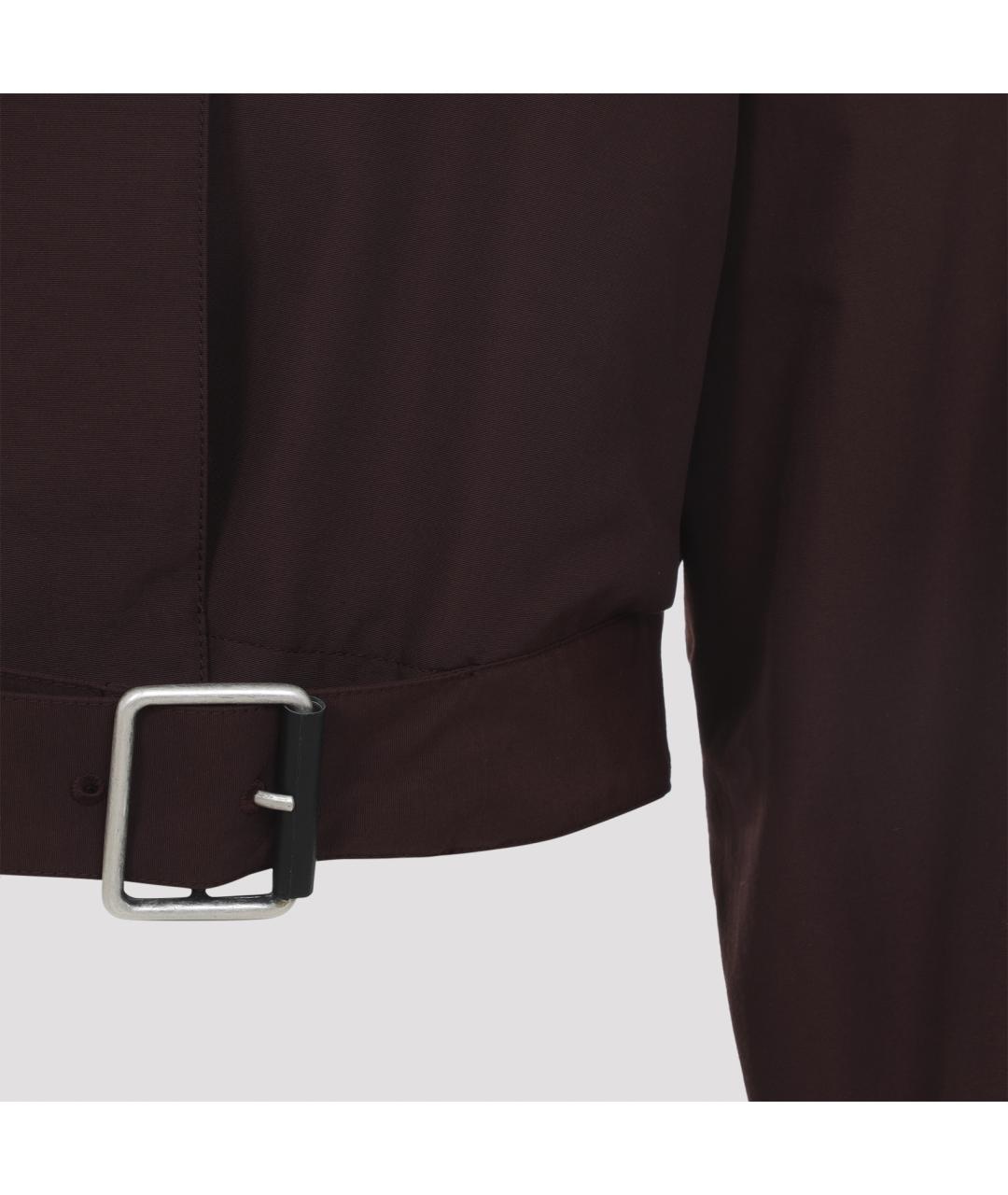 LOEWE Бордовый хлопко-эластановый тренч/плащ, фото 6