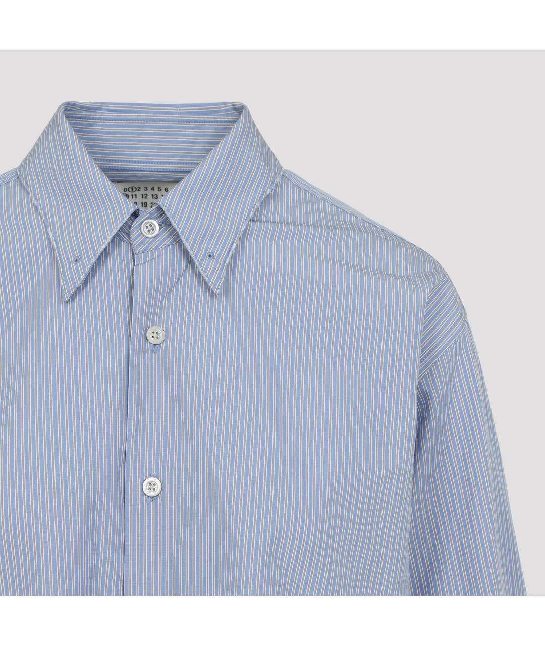 MAISON MARGIELA Голубая хлопковая рубашка, фото 5