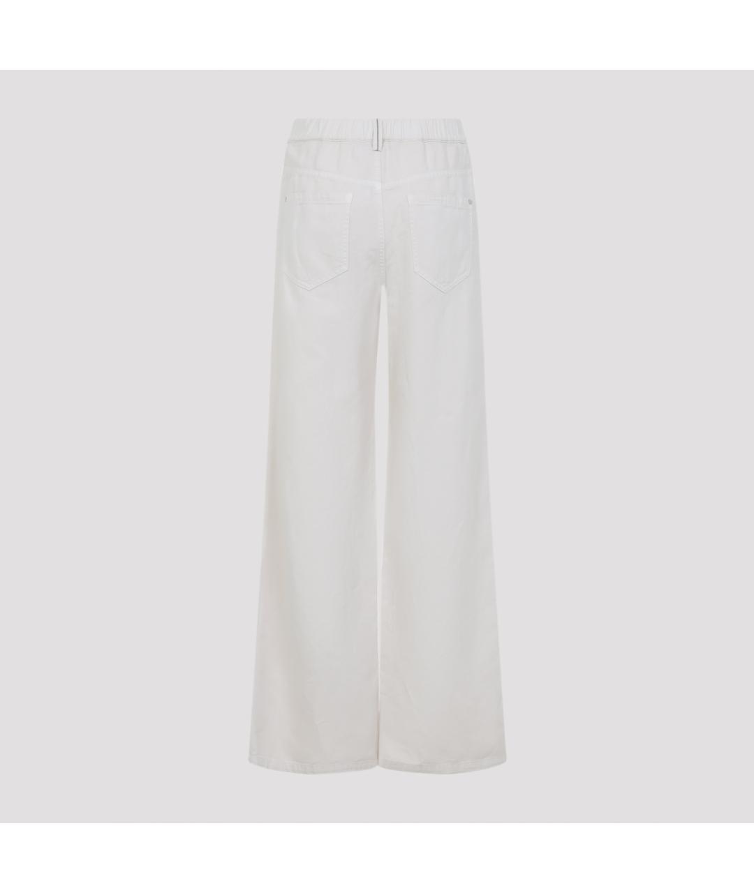 BRUNELLO CUCINELLI Белые хлопко-леновые прямые джинсы, фото 4