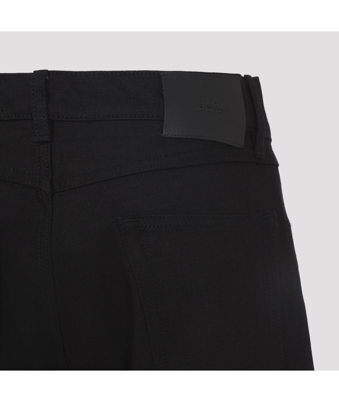 STUDIO NICHOLSON Черные хлопко-полиэстеровые прямые джинсы, фото 5