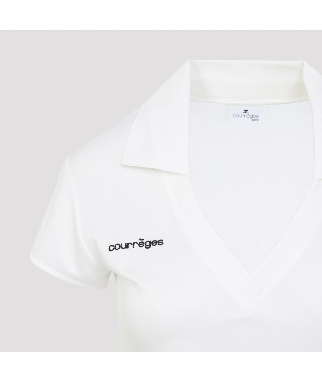 COURREGES Белая полиэстеровая футболка, фото 5