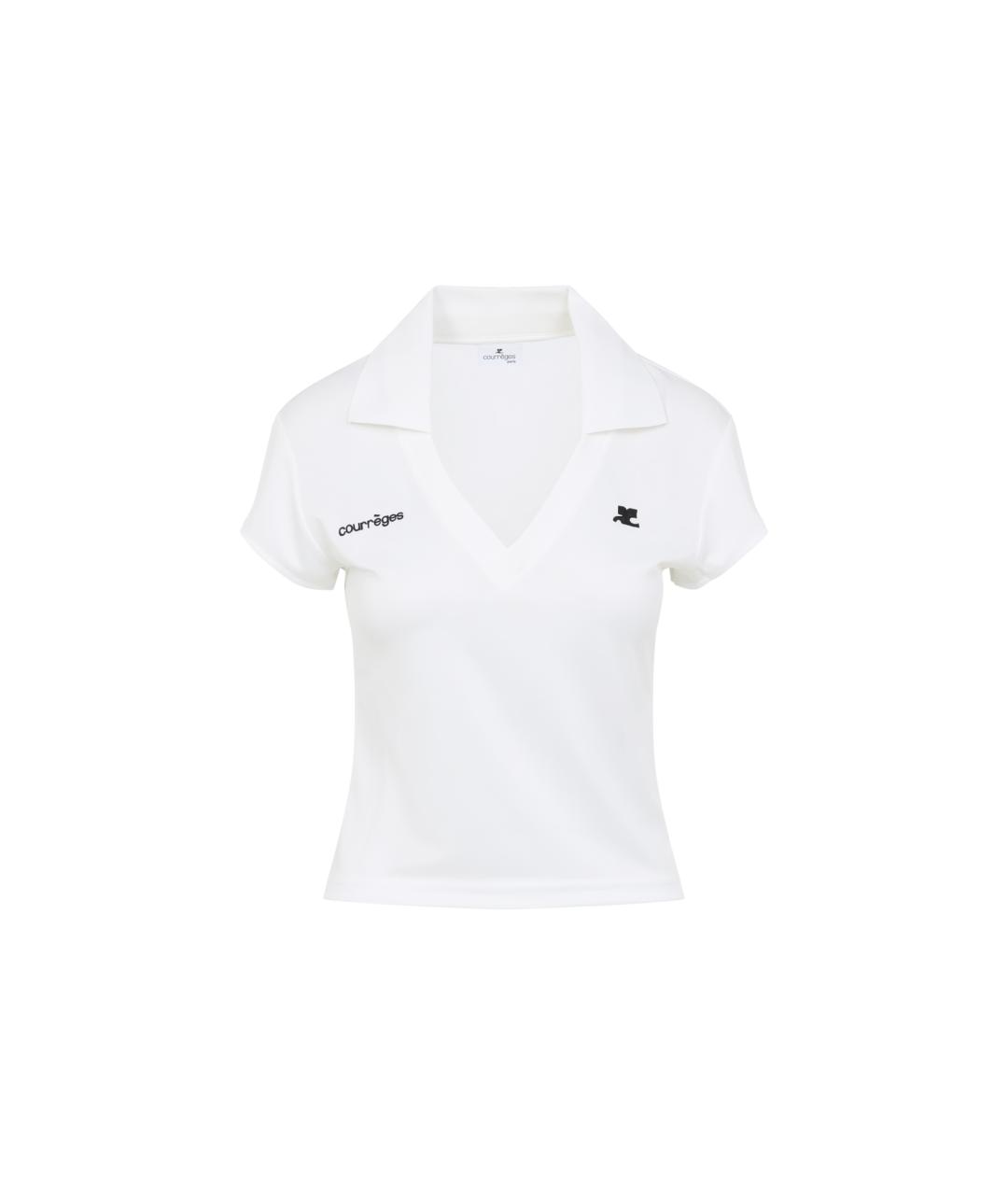 COURREGES Белая полиэстеровая футболка, фото 1