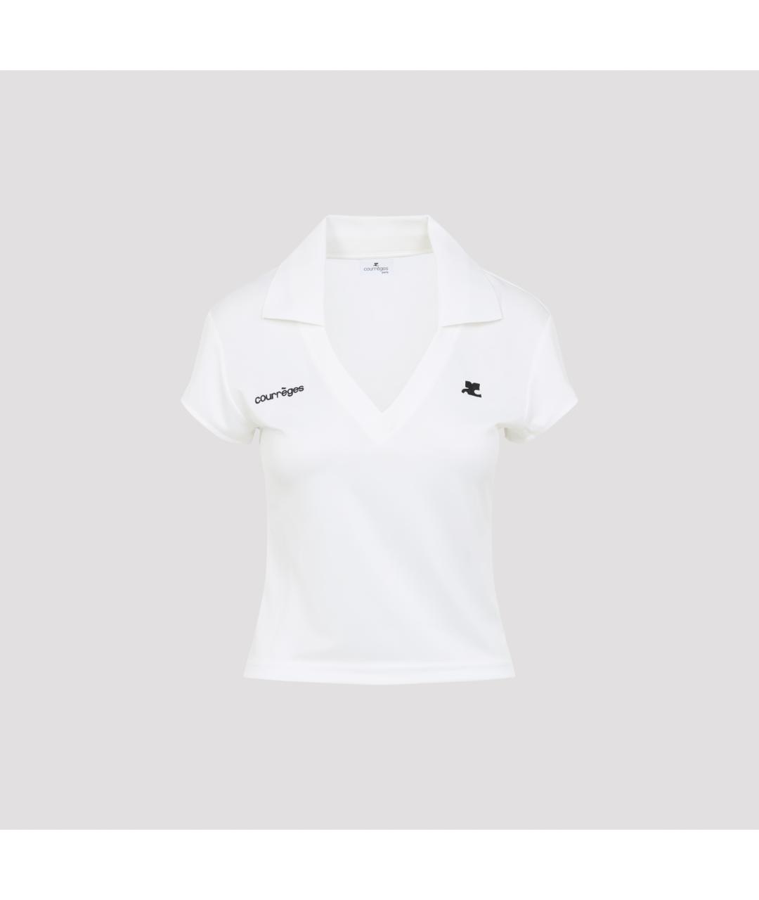 COURREGES Белая полиэстеровая футболка, фото 2