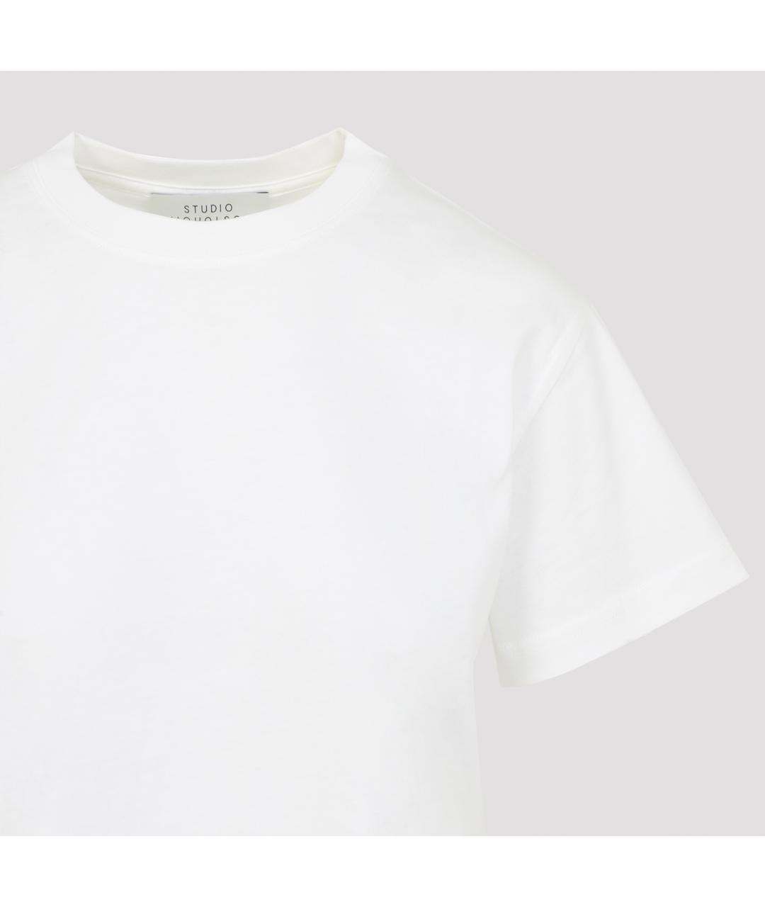 STUDIO NICHOLSON Белая хлопковая футболка, фото 5
