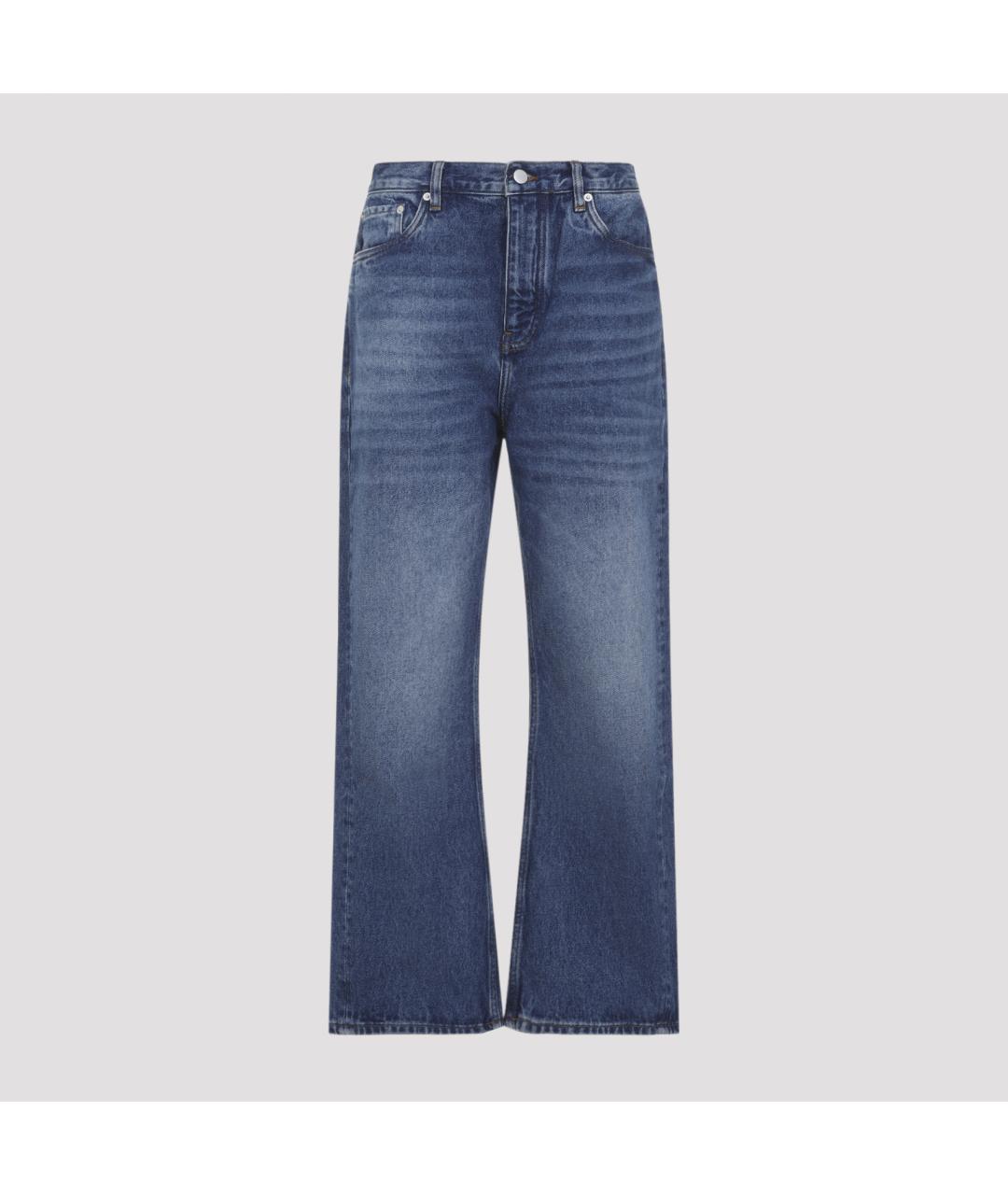 STUDIO NICHOLSON Синие хлопковые прямые джинсы, фото 3