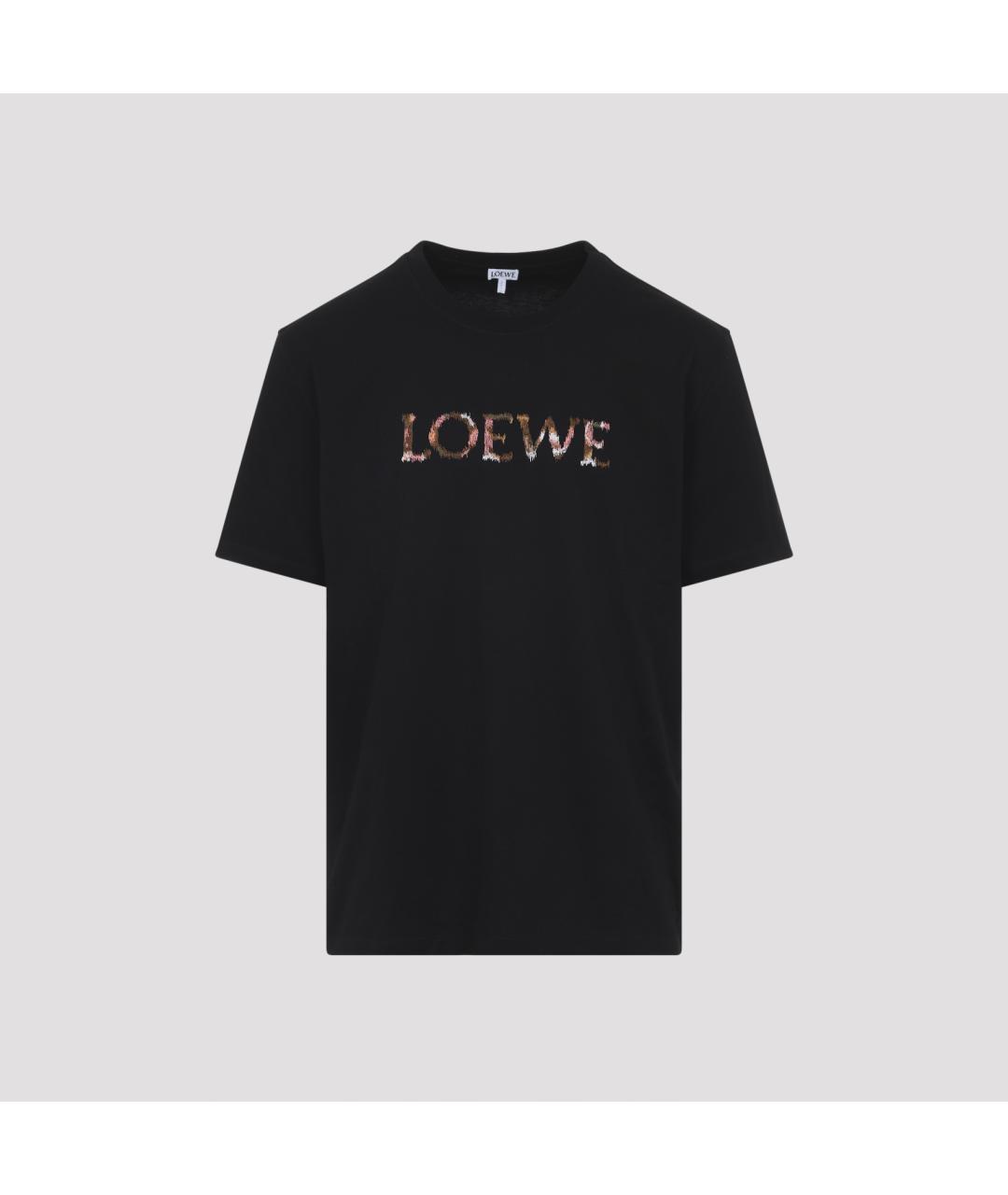 LOEWE Черная хлопко-полиэстеровая футболка, фото 2
