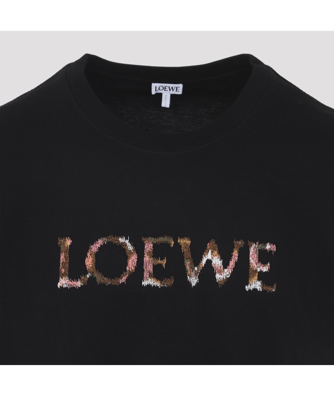 LOEWE Черная хлопко-полиэстеровая футболка, фото 5