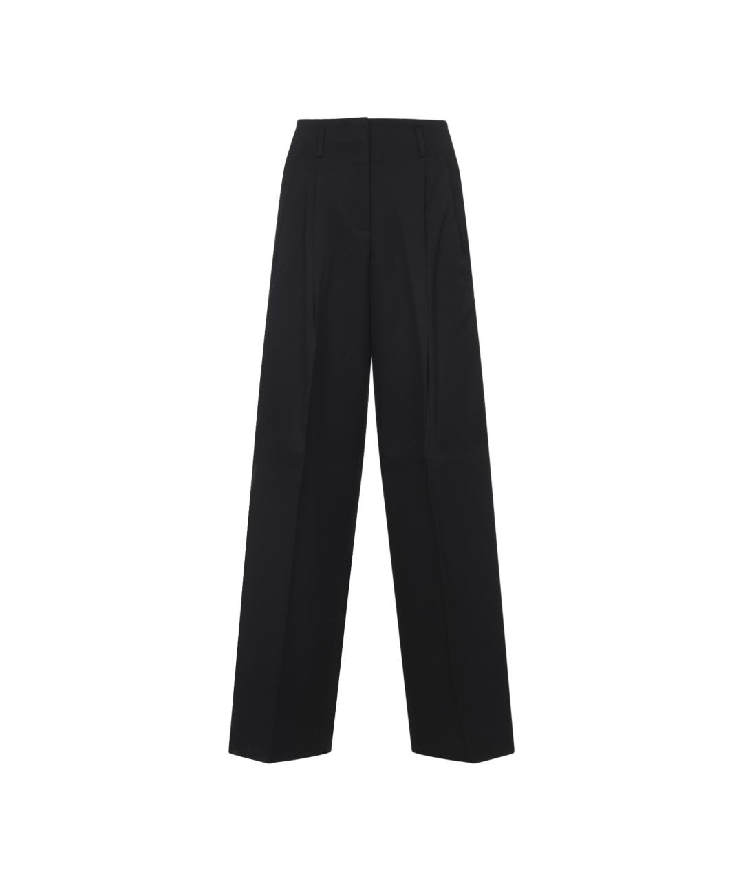 GOLDEN GOOSE DELUXE BRAND Черные шерстяные прямые брюки, фото 1