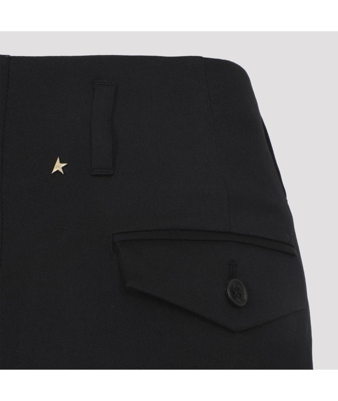 GOLDEN GOOSE DELUXE BRAND Черные шерстяные прямые брюки, фото 6