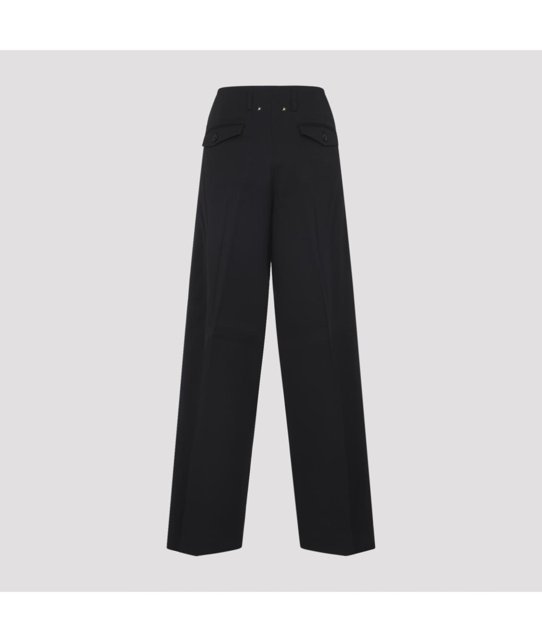 GOLDEN GOOSE DELUXE BRAND Черные шерстяные прямые брюки, фото 4