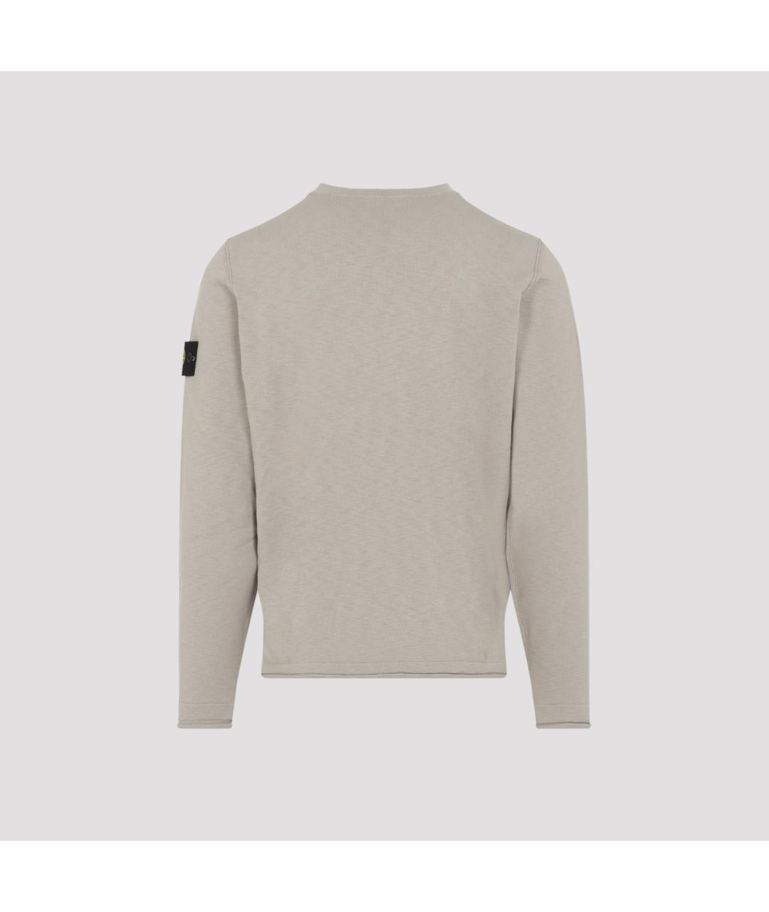 STONE ISLAND Бежевый хлопко-эластановый джемпер / свитер, фото 4