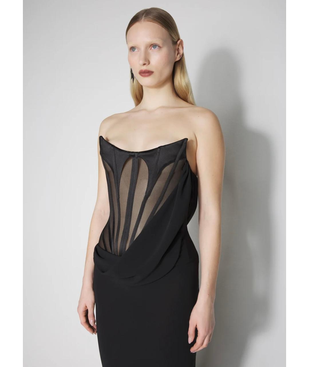 MUGLER Черное коктейльное платье, фото 4