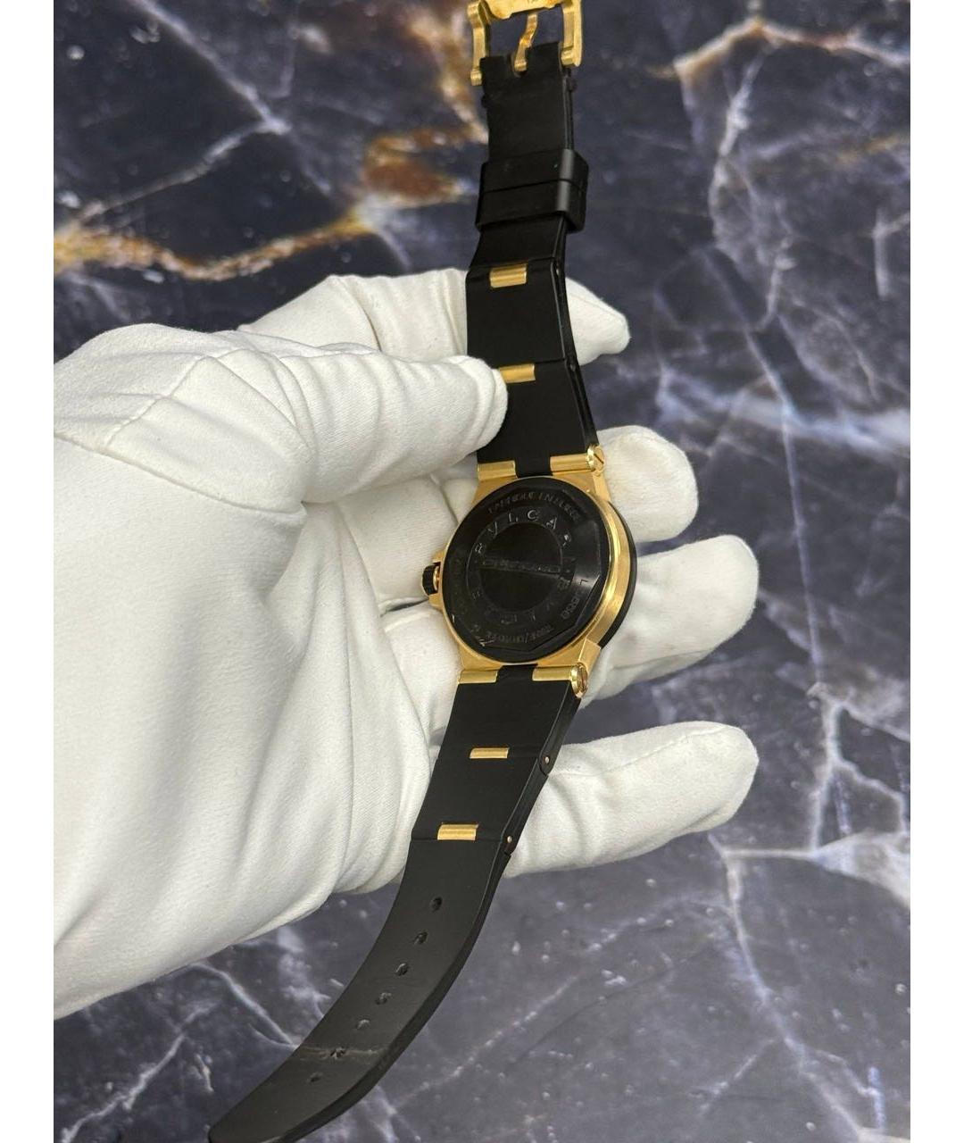 BVLGARI Черные часы из розового золота, фото 6