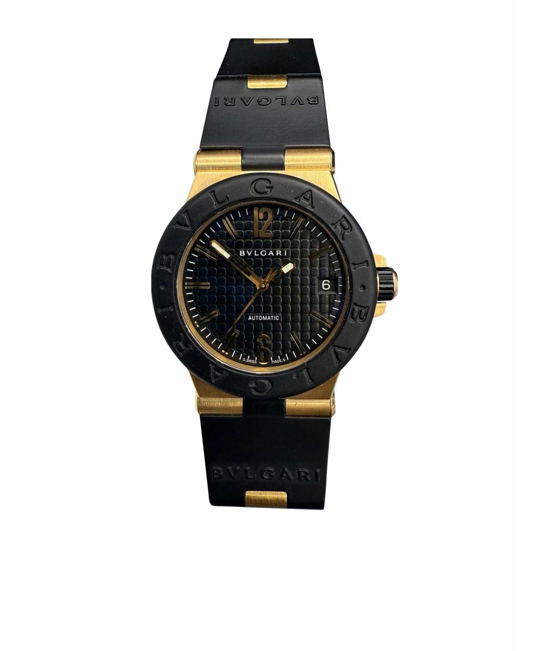 BVLGARI Черные часы из розового золота, фото 1