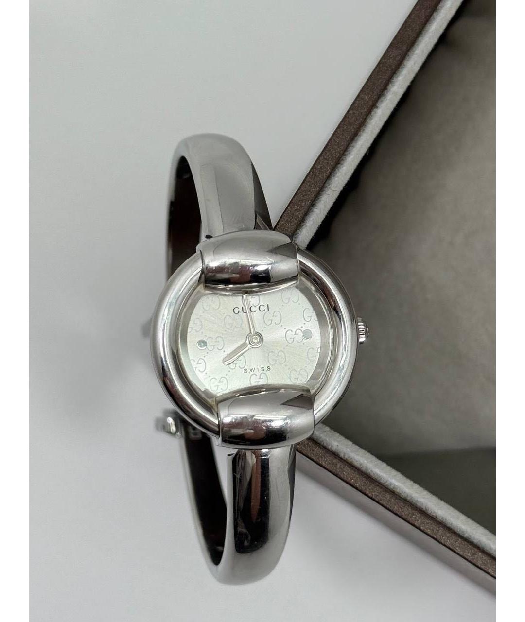 GUCCI Серебряные металлические часы, фото 9