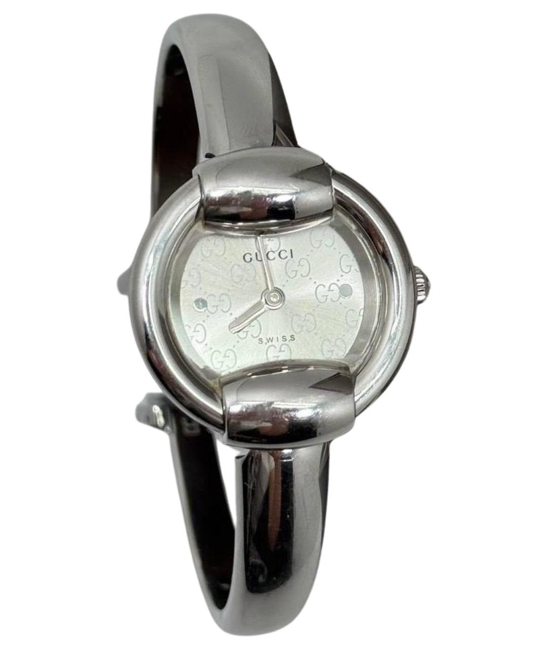 GUCCI Серебряные металлические часы, фото 1