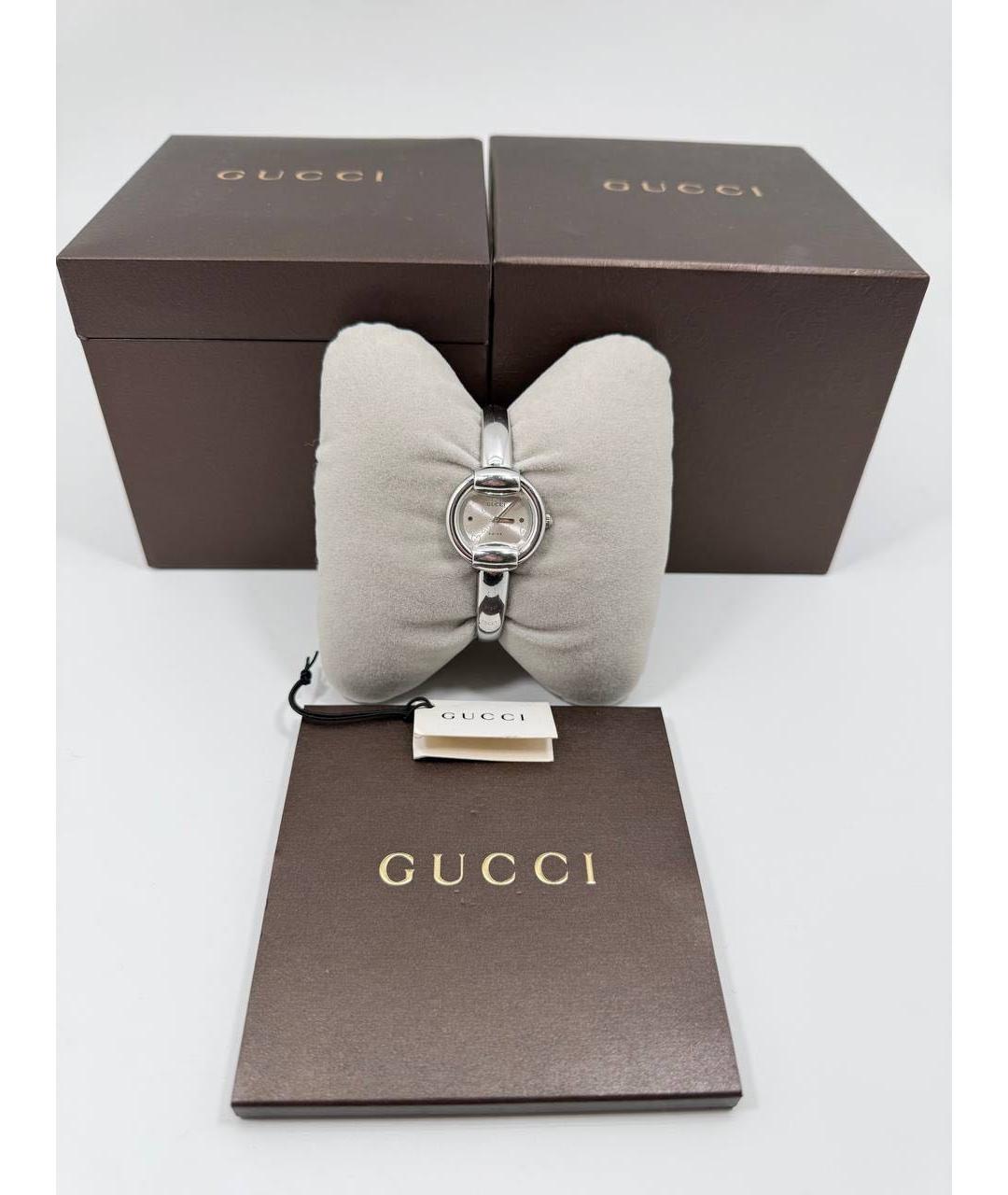 GUCCI Серебряные металлические часы, фото 8