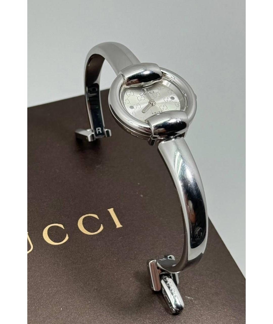 GUCCI Серебряные металлические часы, фото 7