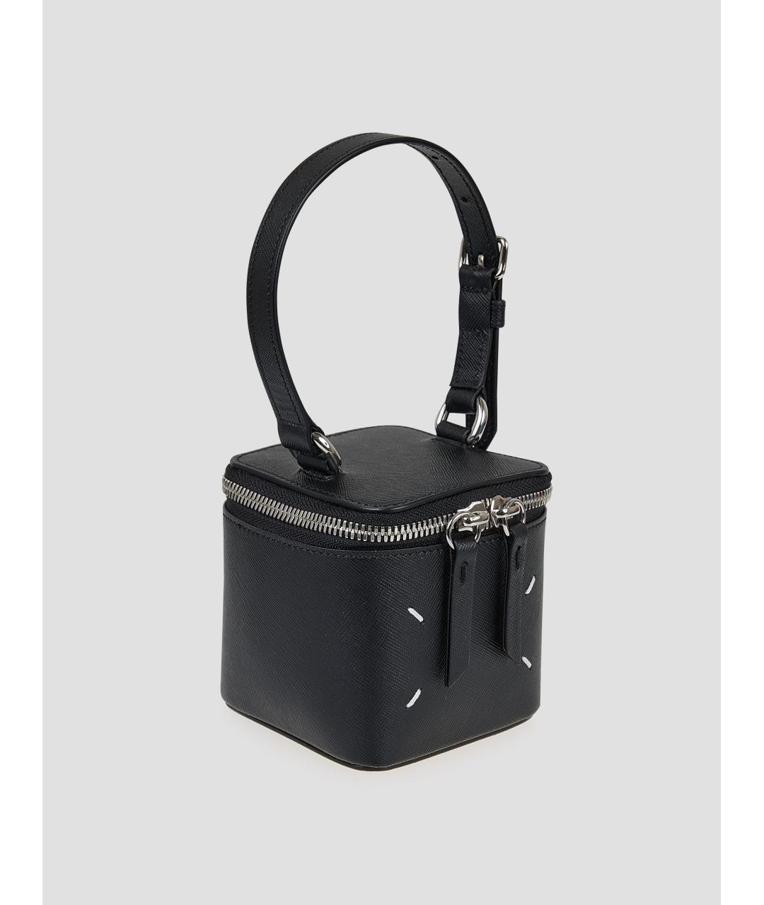 MAISON MARGIELA Черная кожаная сумка с короткими ручками, фото 3